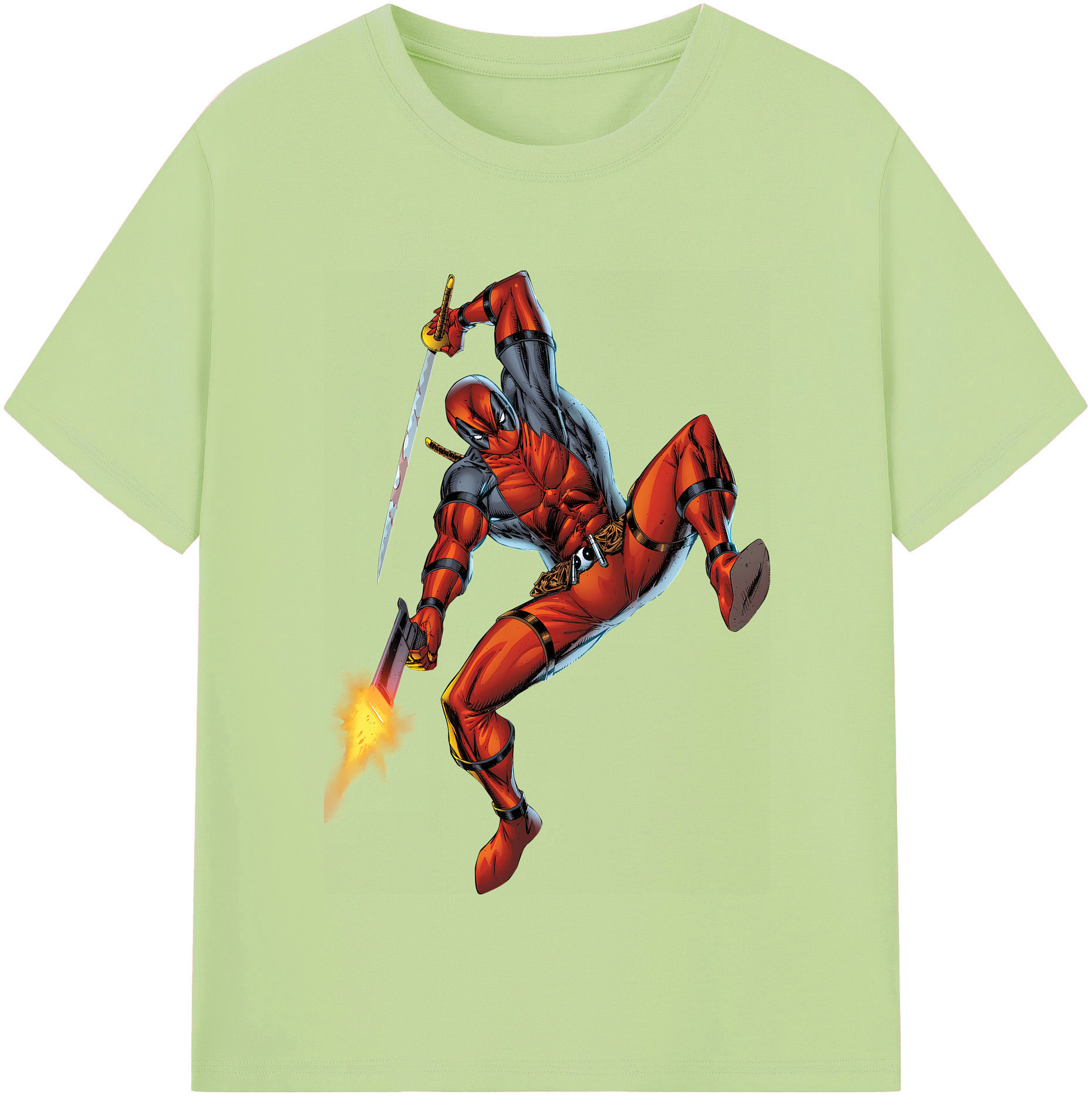（画像用） Deadpool デッドプール 綿100％半袖Tシャツ（フロントプリント）